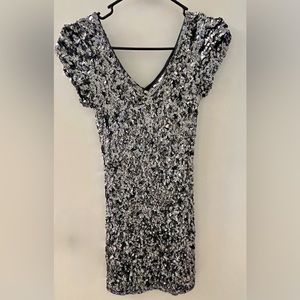 Love Culture silver sequin mini dress sz M